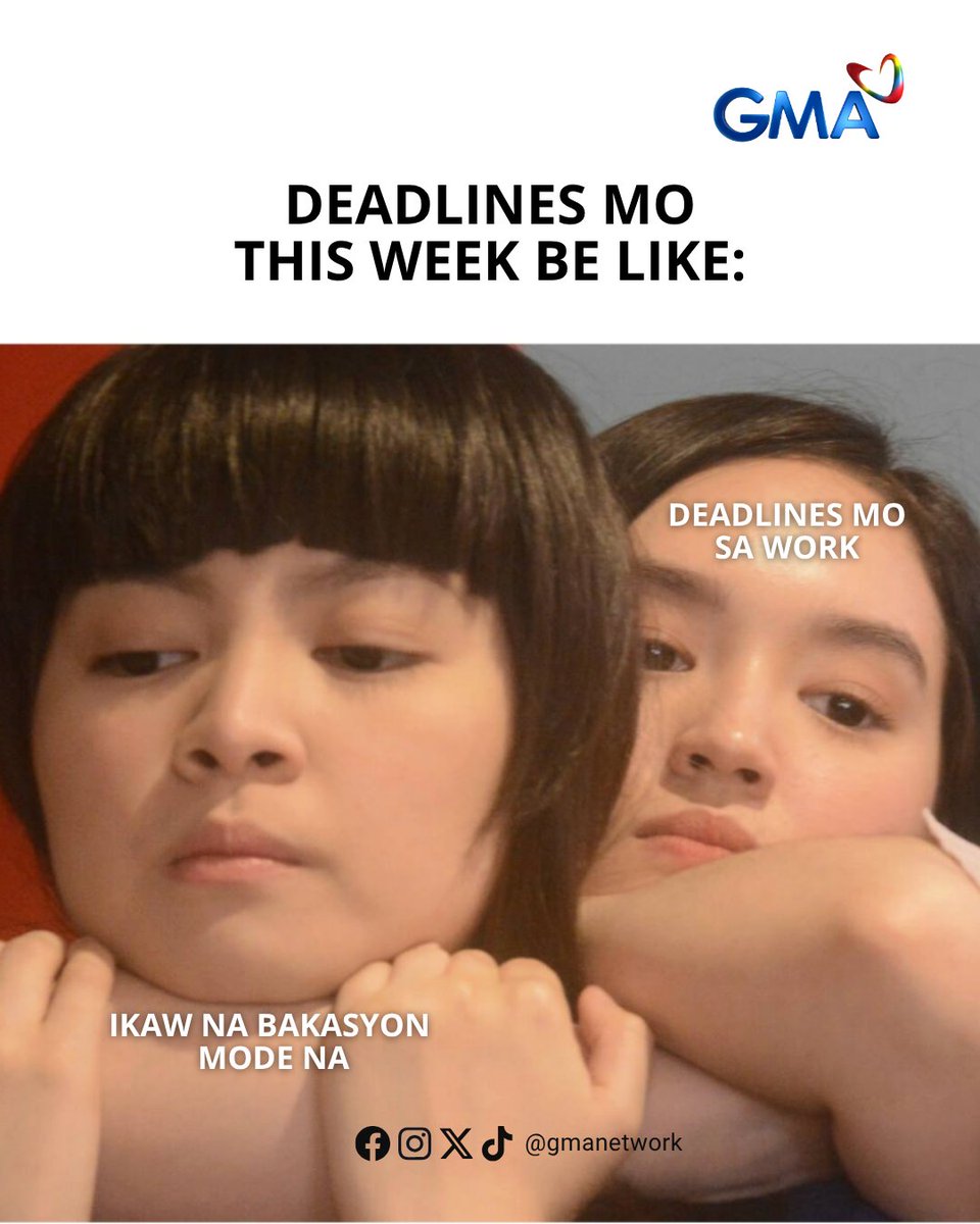 GMADrama's tweet photo. Bakasyon mode on na… pero na-reality check ka ng to-do list mo! 😭
Sino pa dito ang drowning sa pending tasks? Comment na! #KaraMia #GMANetwork #GMADrama https://t.co/P27yGK7cmD