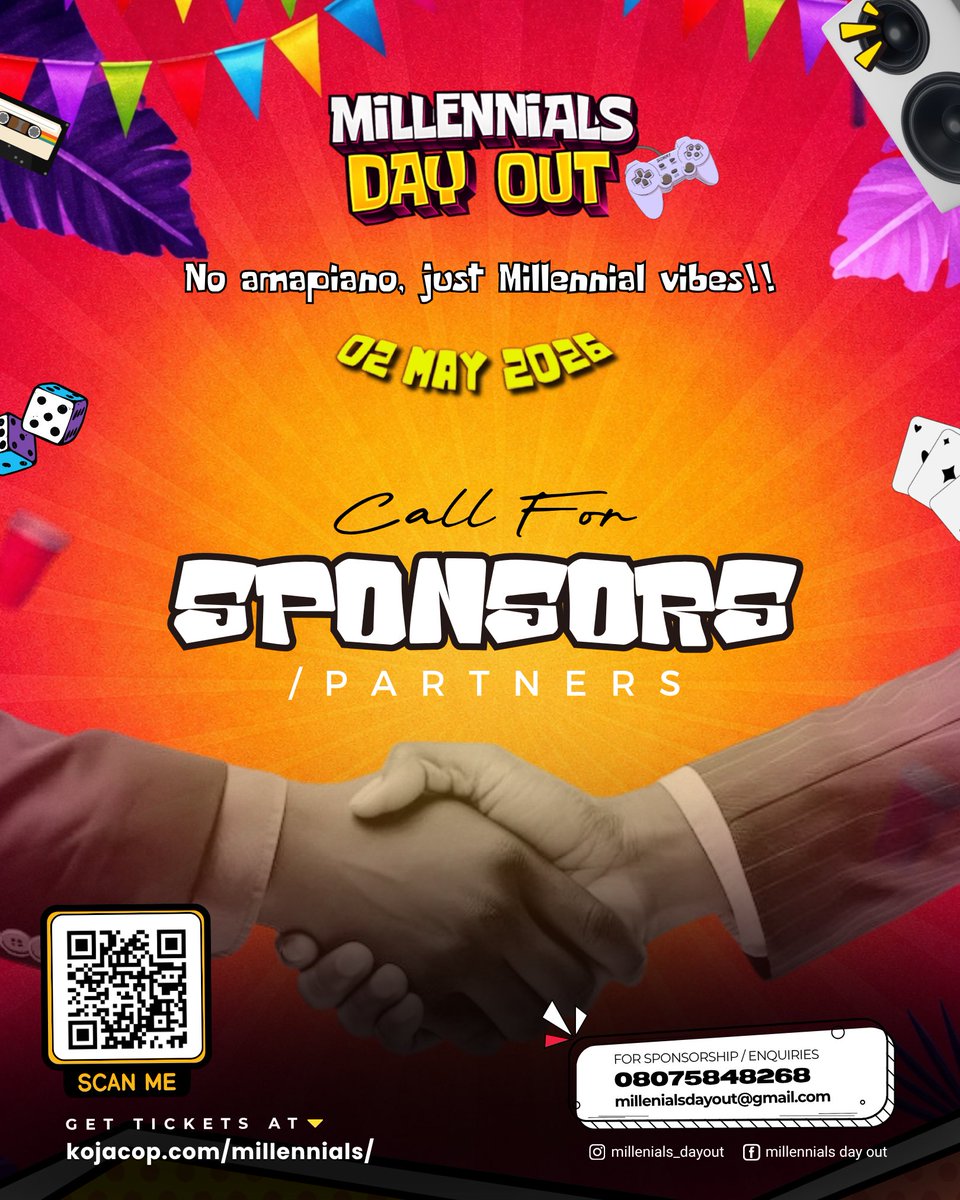 Millennials Day Out 

We’re officially calling on brands, businesses &amp; partners to join us and get in front of the right crowd. 

* On-ground engagement with PH millennials 
* Sales &amp; visibility opportunities 

Date: 2nd May 
Send a DM or reach out via the contact on the flyer.