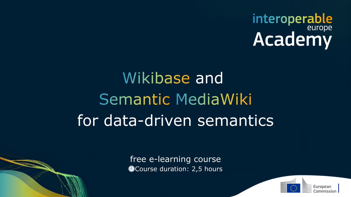 InteroperableEU's tweet photo. Interested in how community-led tools like #Wikibase, #SemanticMediaWiki and #Wikidata can build a data-driven #semantic layer for your #dataspace?
The free online course of the #InteroperableEuropeAcademy focuses on their practical use.
Start here!
👉https://t.co/SVOJ6250Hh https://t.co/FcQQI7Hr4x