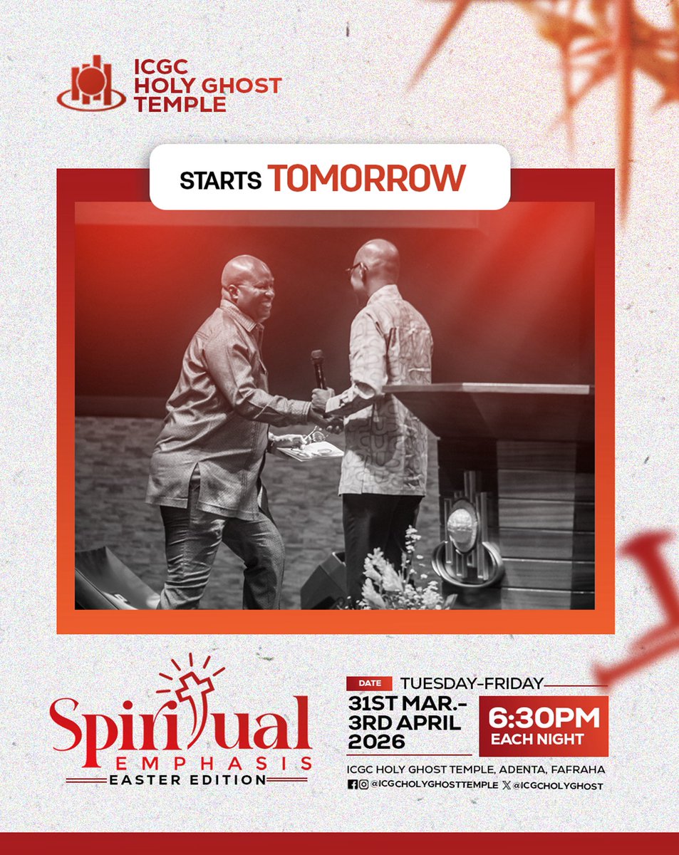 ICGCHolyGhost's tweet image. It all begins tomorrow!
4 nights. One encounter.
Come expectant. Come ready. 🙏

#SpiritualEmphasis #ICGCHGT