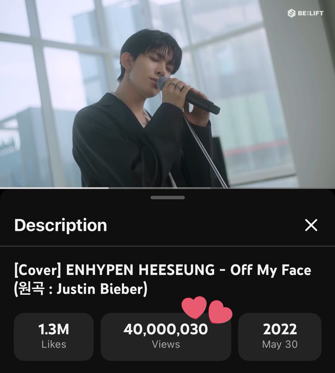 heeseung’s first cover has reached 40 million views! congratulations our ace! 🥳🫶🏻
