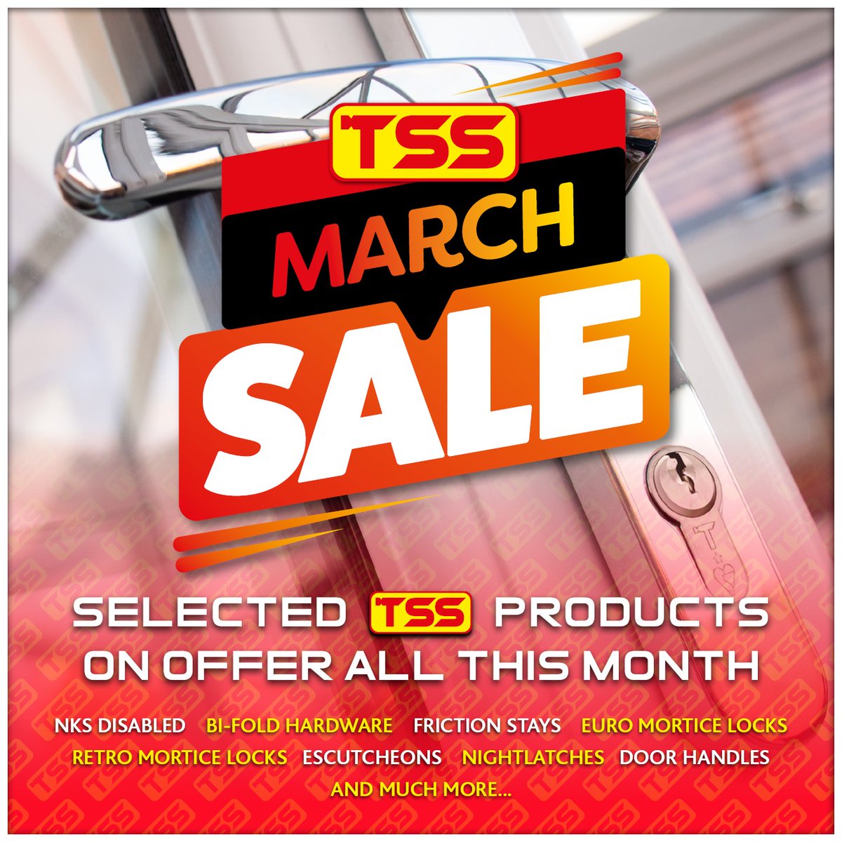 Duffells's tweet photo. Last Chance - TSS March Sale

Special Offers end tomorrow at Midnight! (Tuesday 31st March.)

Shop Now: https://t.co/lG0tejf6ao

#TSS #Duffells #MarchSale #SecurityHardware #DoorHardware #LocksmithLife #TradeSupplies #HomeSecurity #SpecialOffers #TSSMarchSale https://t.co/5bbg6X5mO7