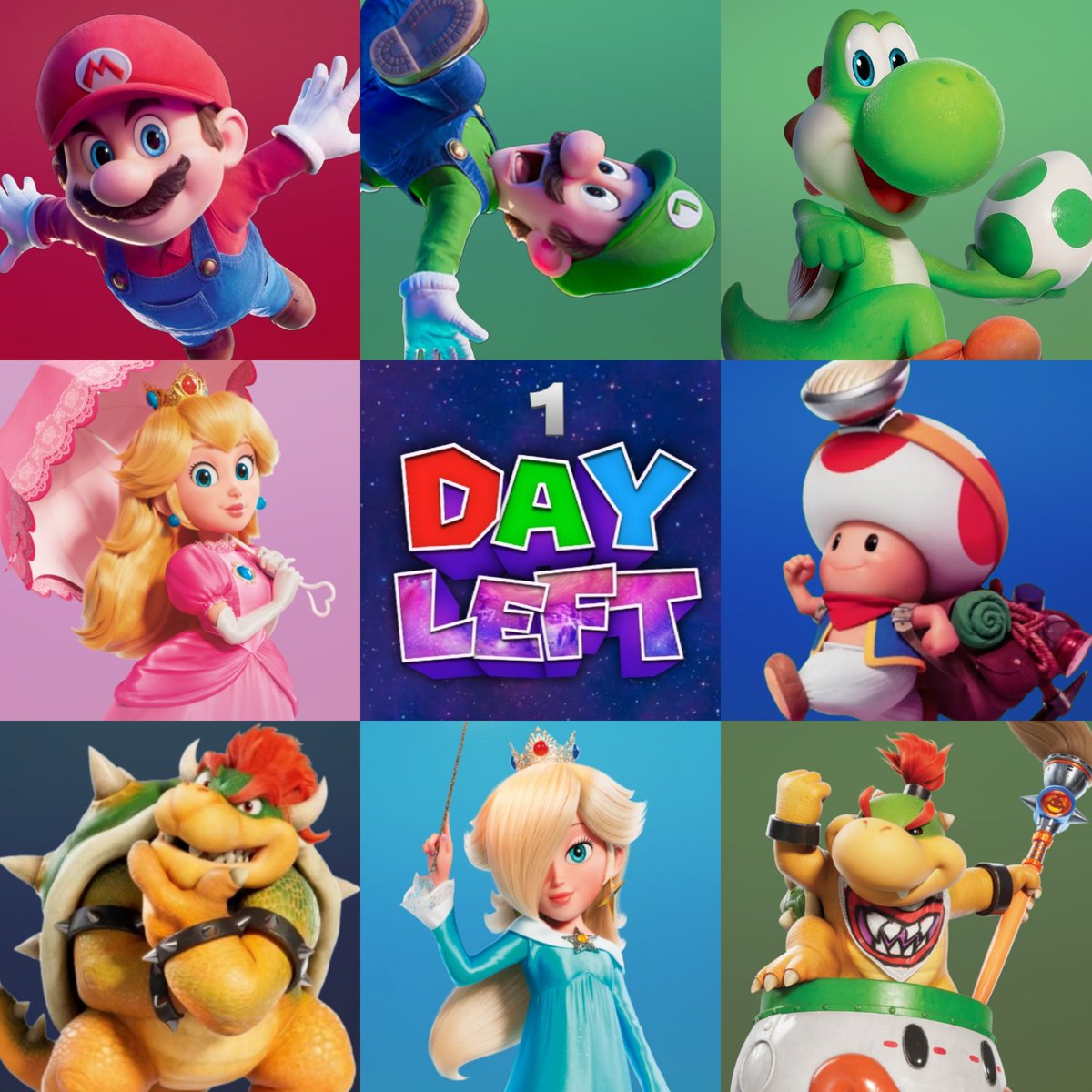 AcpLrp310's tweet image. 🌌One More Day Until The Super Mario Galaxy Movie Officially Releases!!!!!💫

#SuperMarioGalaxyMovie 
#Mario #ChrisPratt #Luigi #CharlieDay 
#Yoshi #DonaldGlover #Peach #AnyaTaylorJoy 
#Toad #KeeganMichaelKey #Bowser #JackBlack 
#Rosalina #BrieLarson #BowserJr #BennySafdie