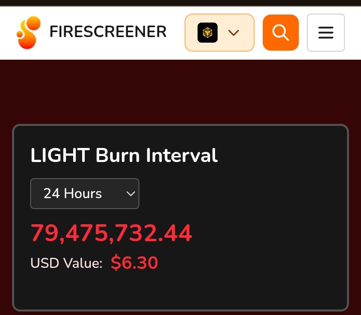 Token Burn Alert: Over 79M $LIGHT was burnt in the past 24 hours. At the current market cap, this burn is valued slightly above $6.