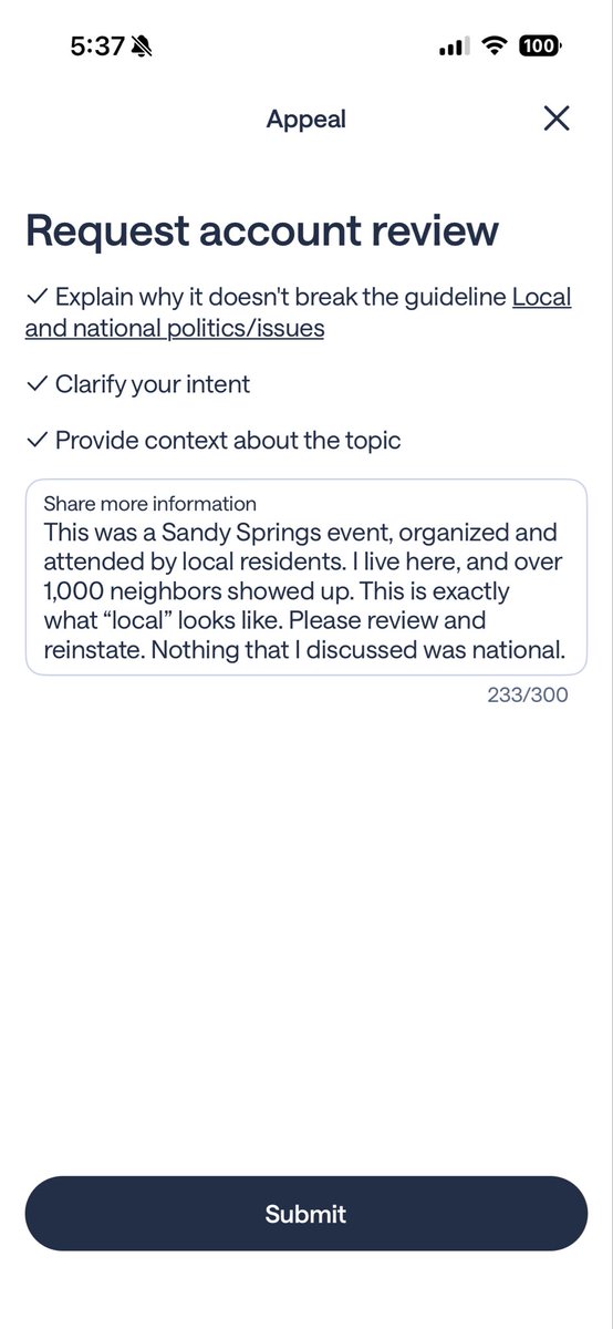 Here @nextdoor goes being biased again. I really need them to explain how a local rally is a national issue. 

I’ll wait…. #Nextdoor