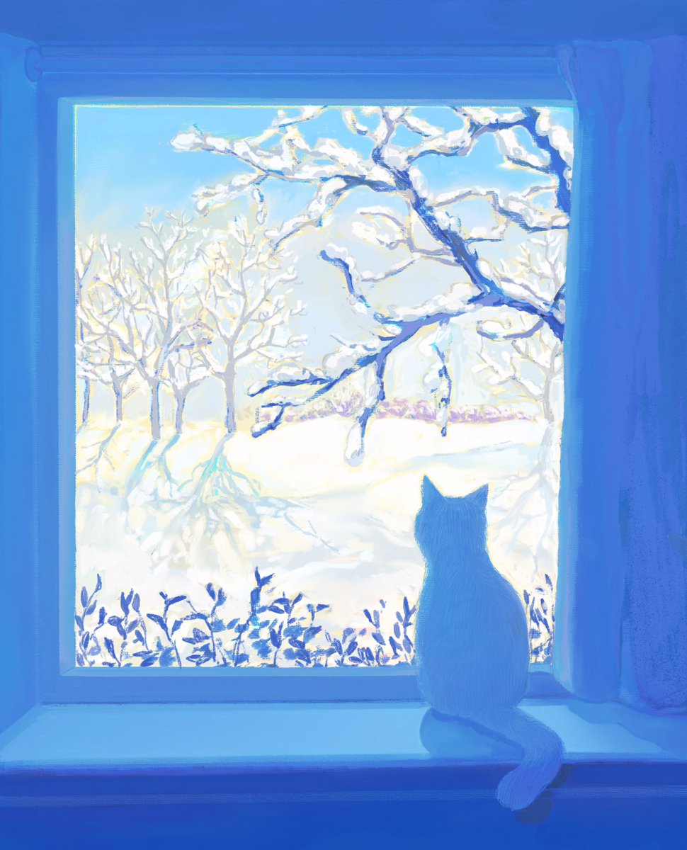 transparent0831's tweet photo. 「Kyodo WeeKly」２月１６日号にて表紙を担当させていただきました❄☃️

https://t.co/nnc5cqRN7q

大好きな青色でねこを描きましたよ🐾 https://t.co/EoziPLq3oz