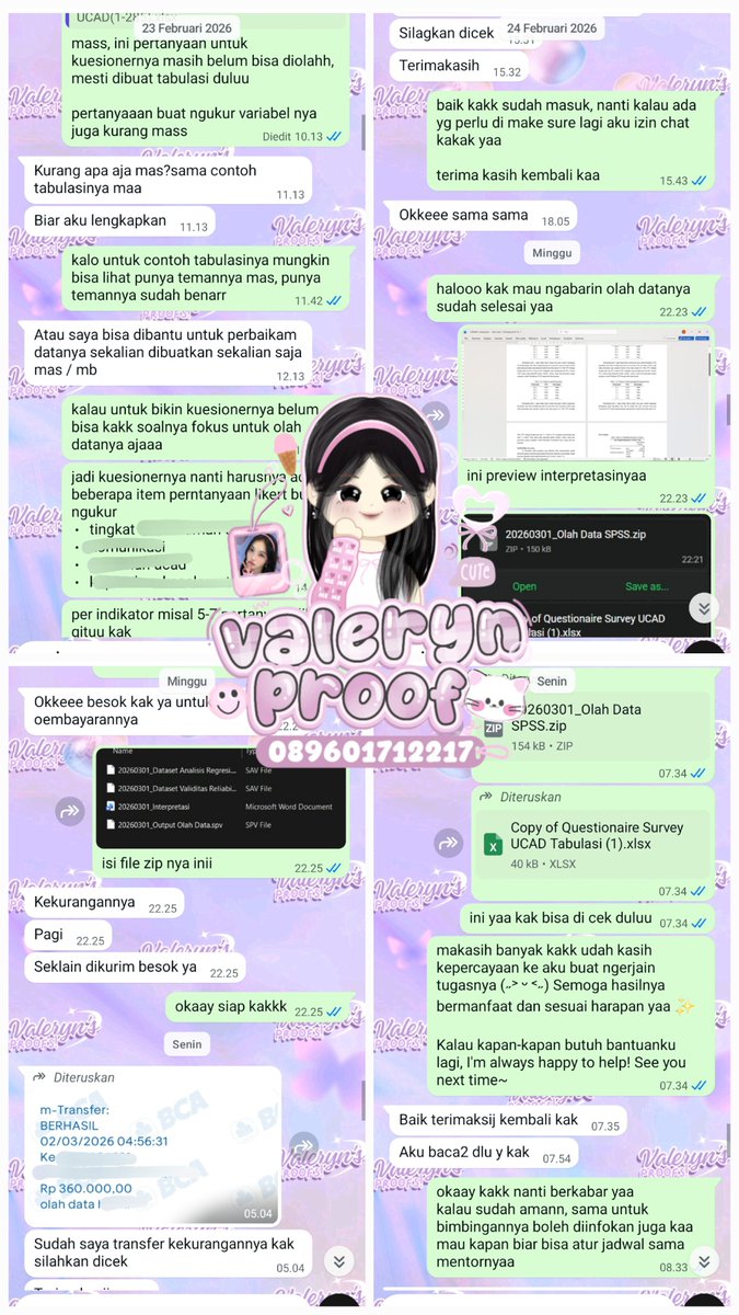 Vale ʚଓ Tutor Bimbingan & Joki Skripsi ; Olah Data tweet media