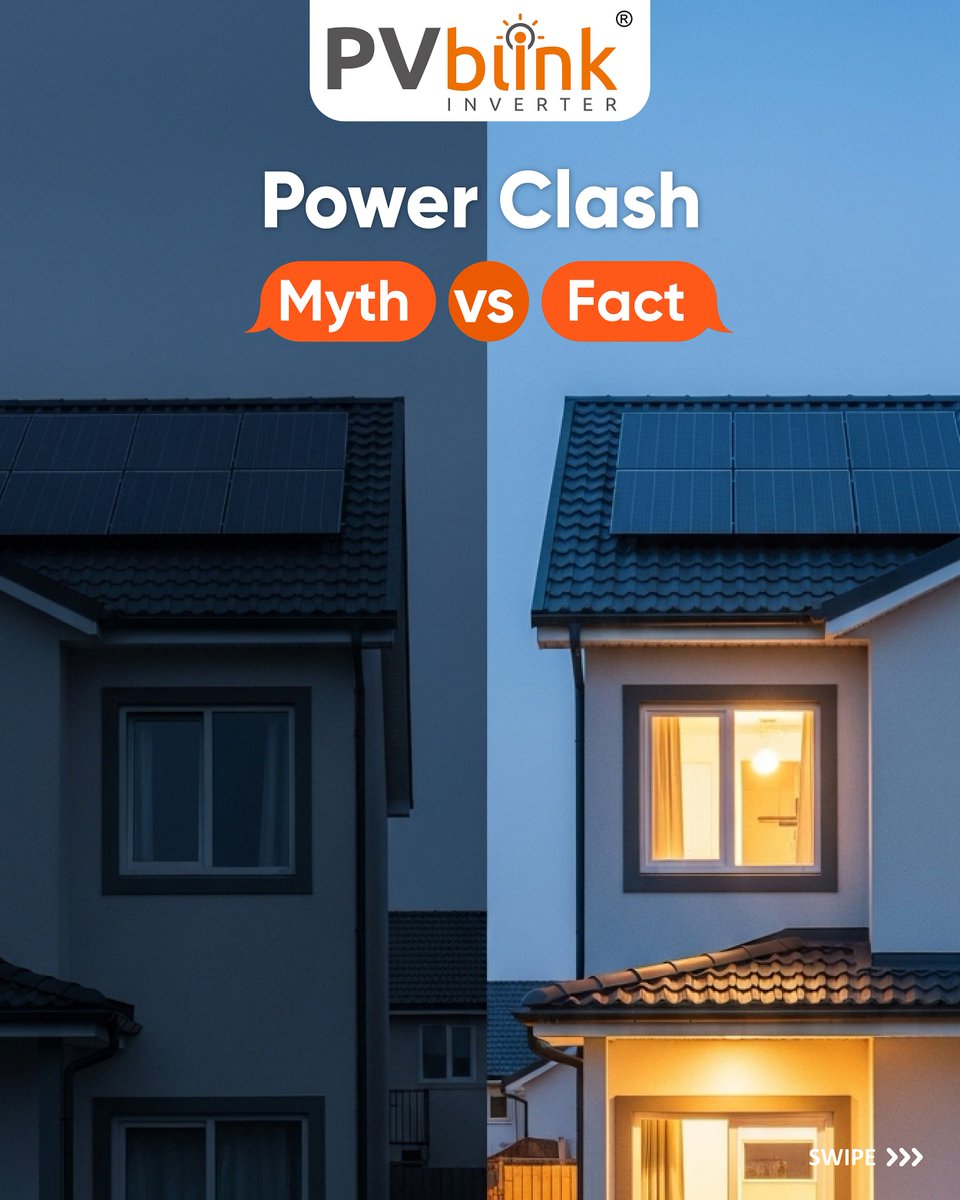 PVblinkInverter's tweet image. Power Clash: Myth vs Fact🏏

There’s a common myth that solar works only during the day. However, with the right #energystoragesolutions, solar can deliver reliable power 24/7.

At #PVblink, we combine advanced inverter technology with #BESS to ensure uninterrupted power.

#IPL
