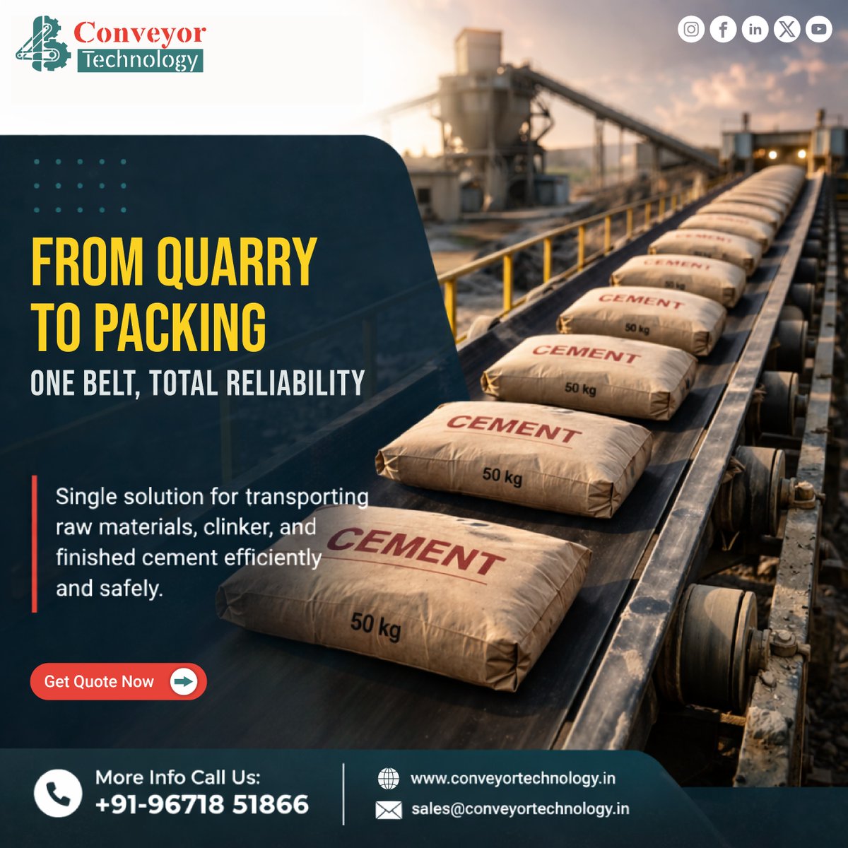 ConTechRubber's tweet photo. From Quarry to Packing - One Belt, Total Reliability 💁‍♂️💁‍♀️💁‍♂️

#ConTechRubber #ConveyorTechnology #conveyorbelts #sonipat #haryana #CoalHandling #MaterialHandling #BulkMaterialTransport #MiningSolutions #IndustrialConveyor #HeavyDutyConveyor #CoalTransport #TotalReliability https://t.co/LbrBs9uAxf