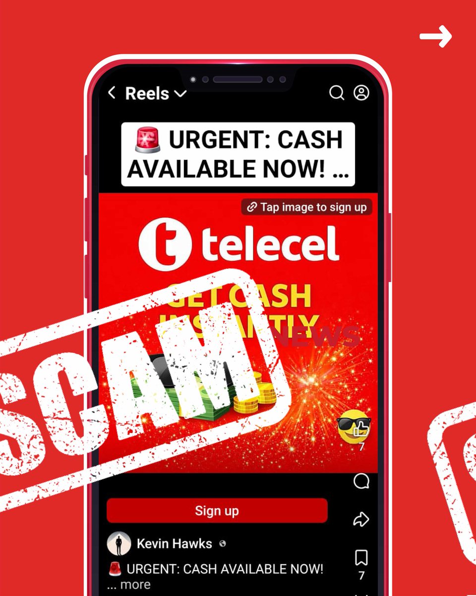Don't fall for any scam, stay alert.
Telecel will not ask you for your PIN for any transaction. Report all fraud and scams to 419.