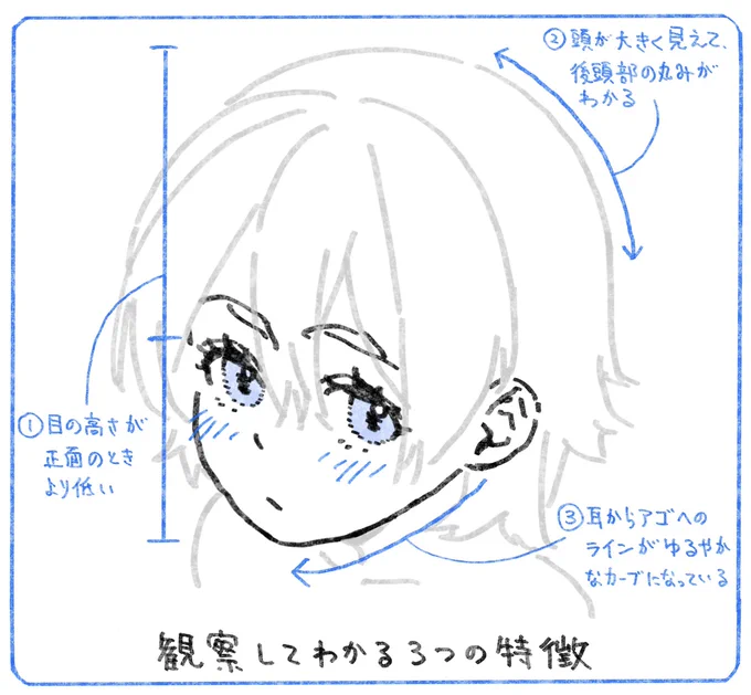 フカンの顔が苦手な人に注意してほしいポイント。
#それっぽく描くコツ 