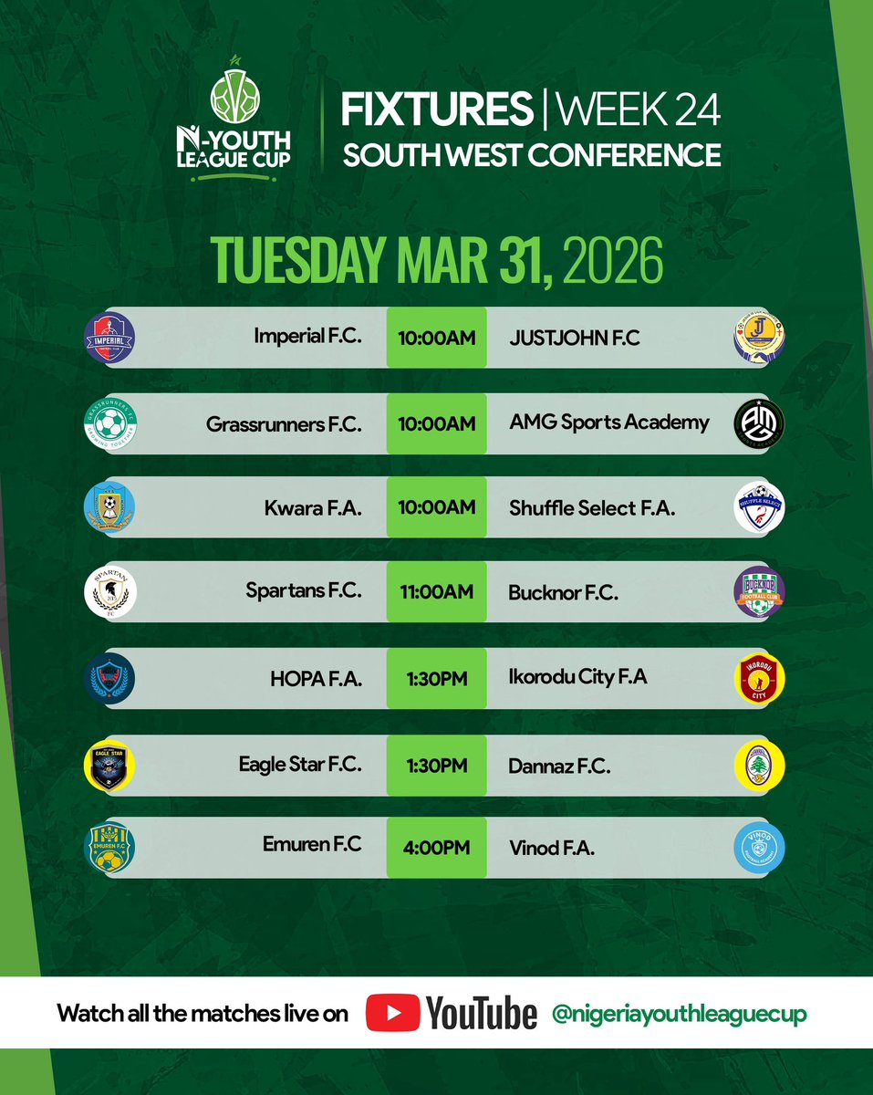 Nigeria Youth League Cup tweet media