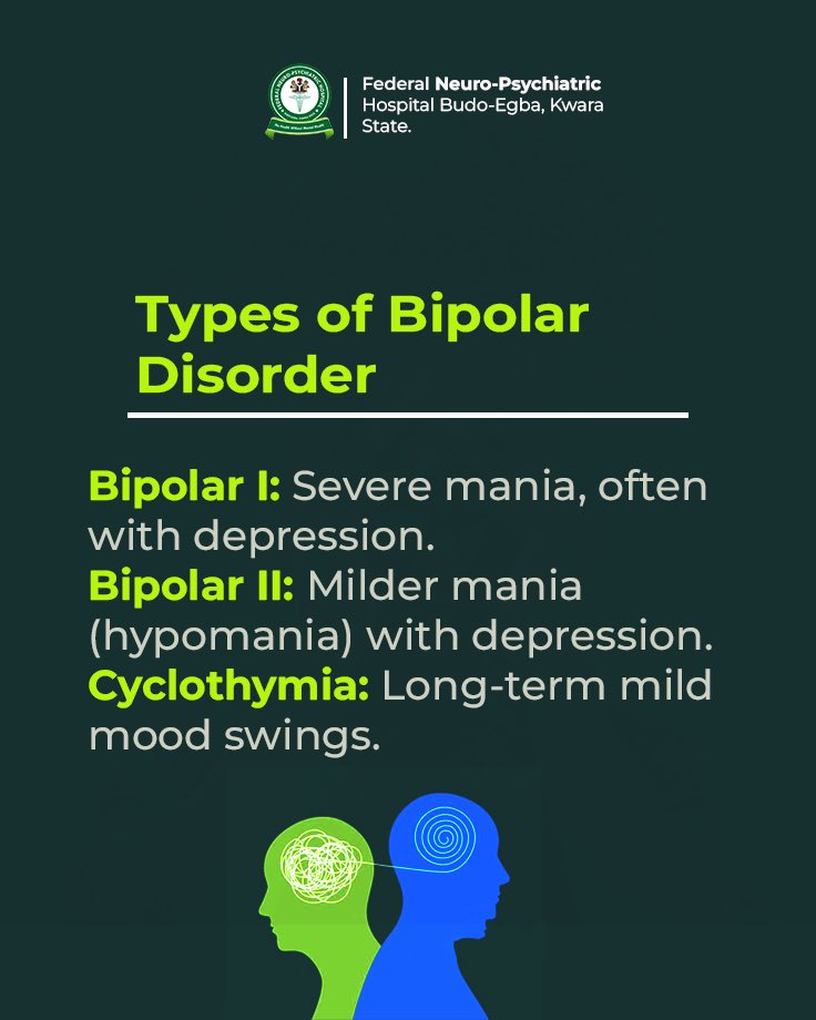 FNPH_BudoEgba's tweet photo. Be kind. Be patient. Be informed.
Someone around you may be silently battling bipolar disorder.
Your understanding can make all the difference 

#WorldBipolarDay #MentalHealth #MentalHealthSupport #BeKindAlways https://t.co/Robx3rBHpr