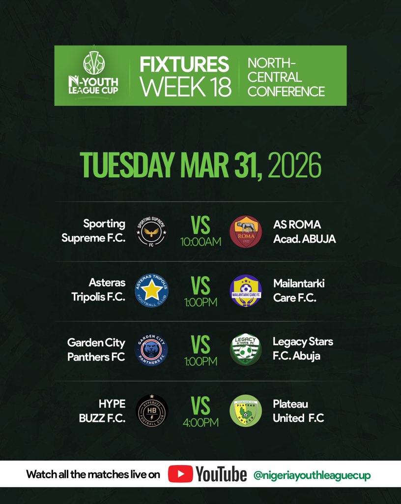 Nigeria Youth League Cup tweet media