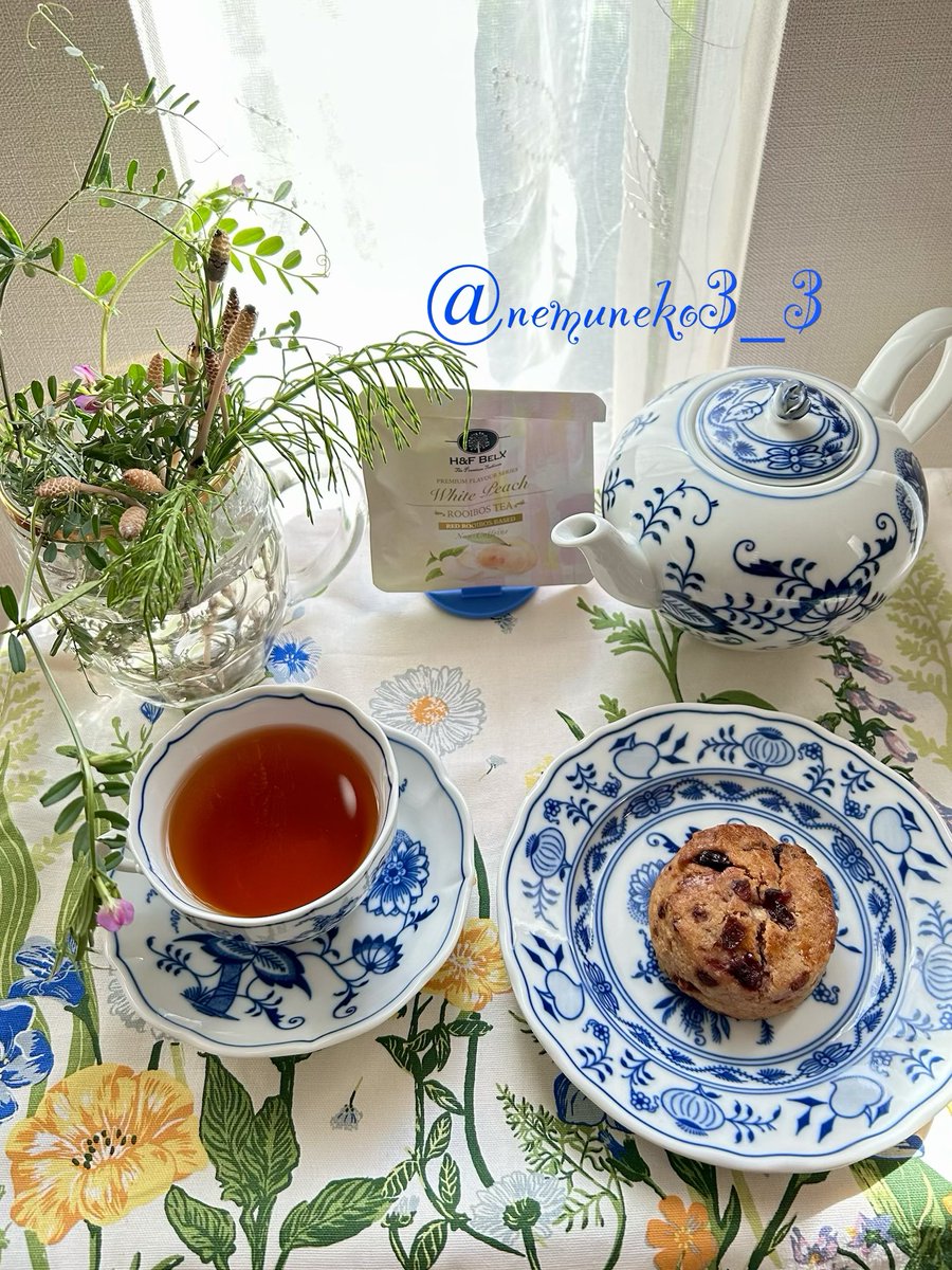 nemuneko3_3's tweet photo. ノンカフェイン専門店
🍃#H&amp;F BELX
White Peach
友人のお宅で飲んだ小豆ルイボスティーがおいしくて、数種買ってみた
ルイボスティーは苦手だけど、ここのは飲める
#hfbelx

新宿伊勢丹  #英国展2026 
🥧#fammy by Miho Sato
スコーン

💐スケッチ目的のつくし
#茶好連 https://t.co/3jurhXpUfS
