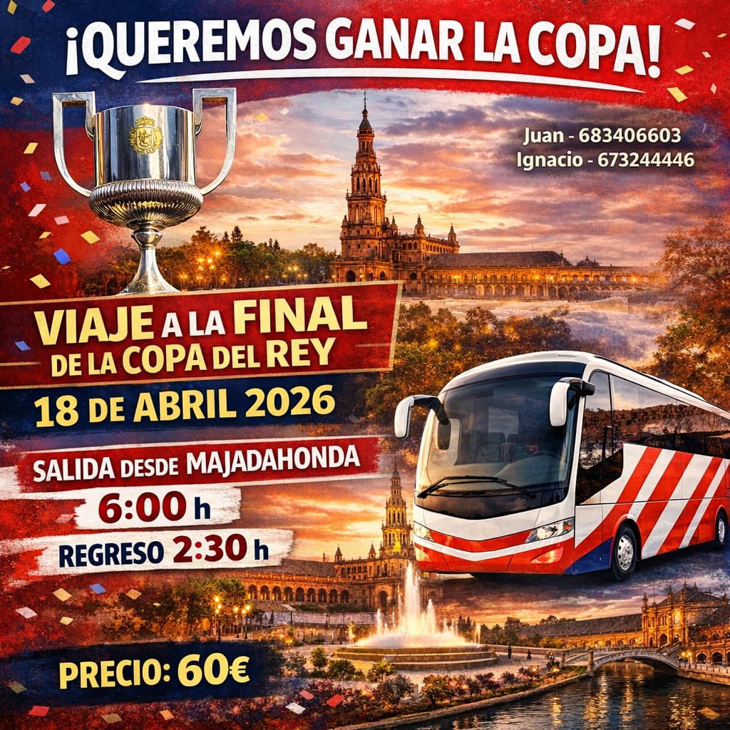 pubarrios1903's tweet photo. ESTAREMOS EN SEVILLA!!🏆❤️🤍
Salimos el 18 de Abril de la Ciudad Deportiva del Atleti (Majadahonda) a las 6am y volvemos despúes del partido https://t.co/5HilnzmNVj