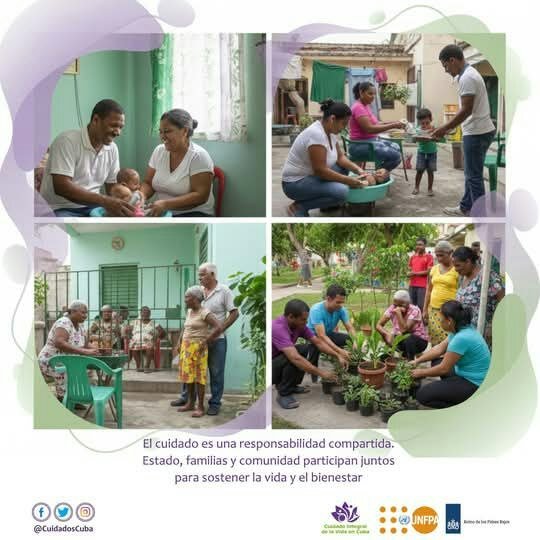 El cuidado es una responsabilidad compartida. 
Estado, familias y comunidad participan juntos para sostener la vida y el bienestar.
#CuidadosCuba #MtssCuba