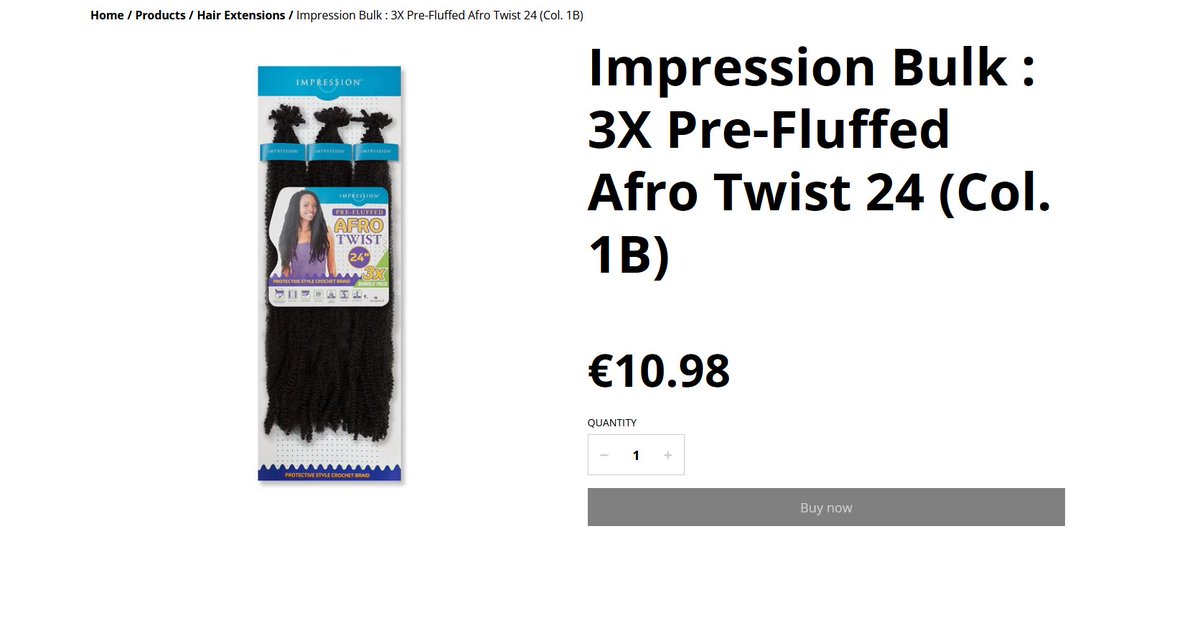 gewe_d2d's tweet image. Sale ON |  GeWe Hair&amp;amp;Cosmetics - Athlone Product: Impression Bulk : 3X Pre-Fluffed Afro Twist 24 (Col. 1B) | Price : EUR 10.98 exclusive of shipping costs Location : g.co/kgs/LYHPjy7 Shop at : gewe.ie/product/impres… #GeWe #Athlone #Impression #HairExtensions #Amazon