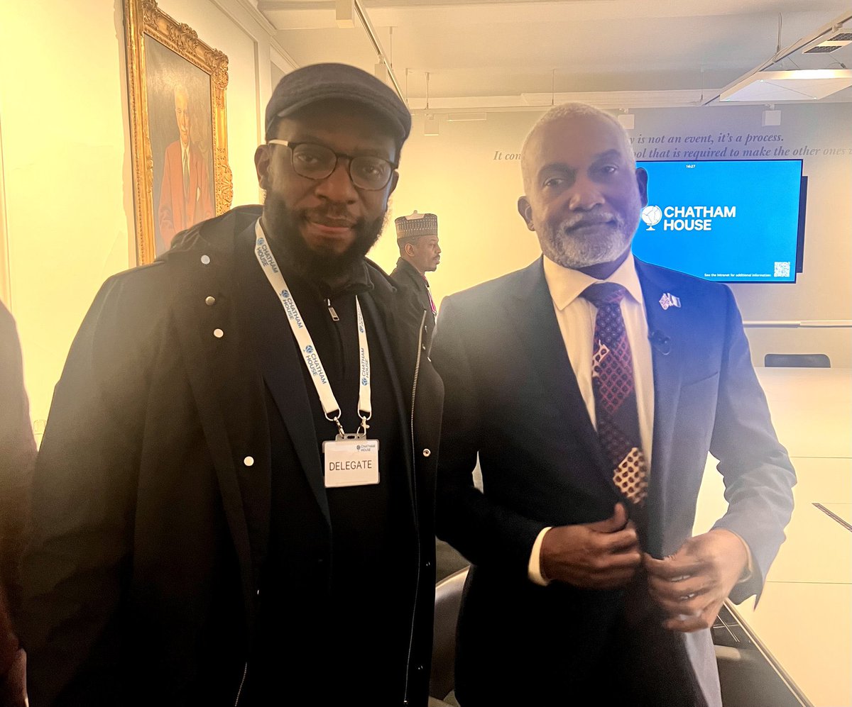 OgbeniDipo's tweet photo. On 4th March 2025, I met Foreign Affairs (@NigeriaMFA) Minister HE @YusufTuggar at Chatham House, London. He was visiting to strengthen diplomatic relations, reinforce shared interests, and boost trade and investment in Nigeria by showcasing our economic potential to UK 🇬🇧.

He was on the stage for over an hour. He held his own. I was very proud of him and of Nigeria 🇳🇬.

With Minister HE @YusufTuggar, Nigeria has maintained a dignified stance per our foreign policy. The diaspora saw him as a reliable foreign relations expert. 

He brought back respect to Nigeria in the committee of nations 👏🏽.

He is a hard-working leader who will certainly be missed at FEC. However, Bauchi needs HE @YusufTuggar. 

Thank you for your service, Honourable Minister. Good luck for the future 💙.