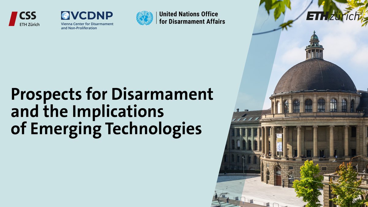 VCDNP's tweet image. 📢 Join us for a joint event with @ETH and @unodavienna on “Prospects for #Disarmament and the Implications of #EmergingTechnologies”
Engage with leading experts as we examine how arms control, non-proliferation, and disarmament frameworks can evolve in an increasingly complex