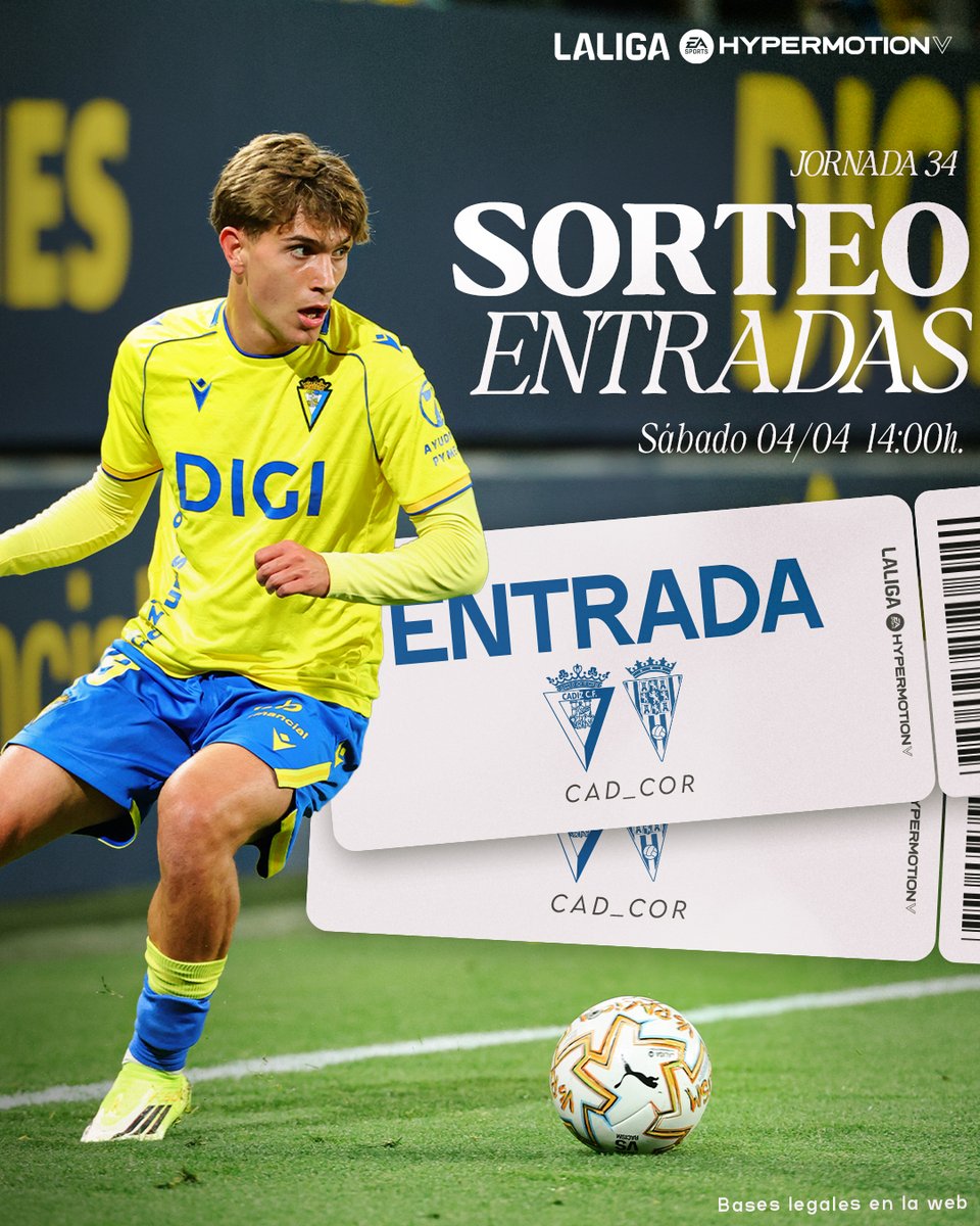 💛💙 ¡ATENCIÓN SORTEO!

¿Quieres venir gratis al #CádizCórdoba junto a un acompañante?

¡Sorteamos dos entradas!

Participa en el sorteo:
* Sigue nuestra cuenta
* Da Me gusta y RT a esta publicación.
* Menciona a la persona con la que vendrías al partido.