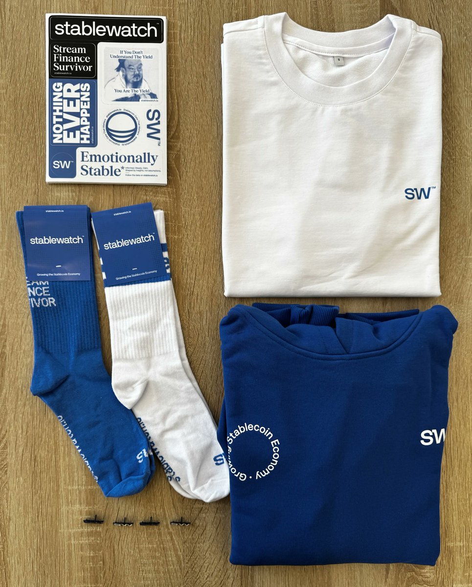 stablewatchHQ's tweet photo. Stablewatch merch just dropped.

Find us at @EthCC and get yours! https://t.co/M71CMmm5AQ