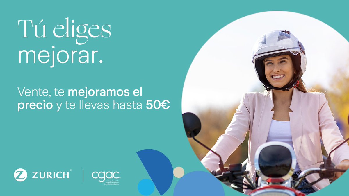 Si eres Agente Comercial Colegiado, tú eliges mejorar el precio de tu seguro de moto.

Consigue hasta 50€ de bienvenida.

Llama ahora:
📞91 135 41 53
🌐colectivos.zurich.es/cgac?&utm_sour…