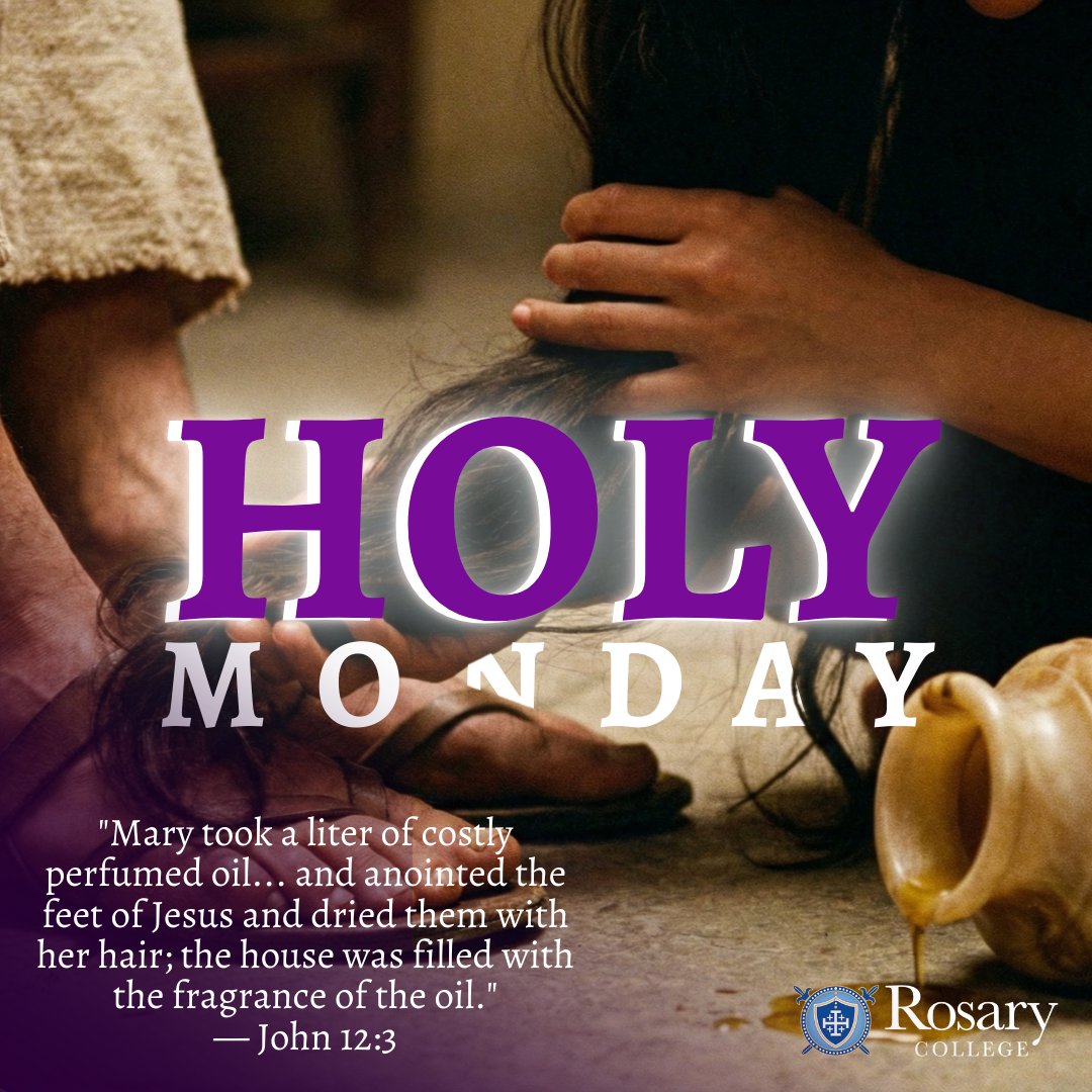 Rosary_College's tweet image. "Let us also offer to Christ the 'perfume' of our lives, our love, and our works. Let us not be afraid to 'waste' our time and our energy for Him, for in this 'waste' lies the secret of a life that is truly full." — Pope Benedict XVI

#HolyWeek #HolyMonday #CatholicTradition