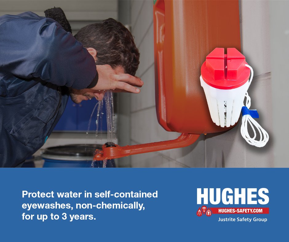 HughesSafety's tweet photo. Discover how to keep your self-contained eye wash units ready for instant use with long-lasting, non-chemical water treatment: https://t.co/2XlSfTYPql 

Aquanella provides continuous protection against biofilm and harmful bacteria, including Legionella, in gravity-fed eye washes, helping you safeguard workers and support compliance. 

Using fused silica ceramic media and a silver-coated copper matrix, it creates an oxidizing and ionizing reaction without adding chemicals, compounds, or metals to the water.

➡️ Non-chemical protection for eye washes up to 16 gallons (60 liters).
➡️ Targets biofilm and pathogenic bacteria, including Legionella.
➡️ Simple immersion installation with integral nylon retrieval cord.
➡️ Effective life of up to three years for a low-maintenance hygiene solution.
➡️ Ideal for self-contained, gravity-fed eye wash units where water may sit in the tank.

--

Want more safety shower, eyewash, and aftercare tips? Sign up for our quarterly newsletter here:
📨 https://t.co/bKWTXrhK57

#WorkplaceSafety #EmergencyEyewash #HealthandSafety #Hughes
