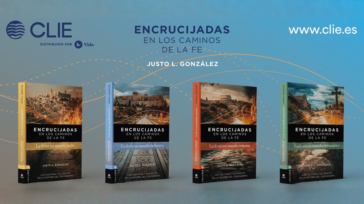 NUEVA SERIE ✨ PRONTO
Muy pronto llega Encrucijadas en el camino de la fe, de Justo L. González.
Una serie de 4 libros que recorre momentos decisivos en la historia de la iglesia y muestra cómo esas encrucijadas siguen marcando nuestra fe hoy.