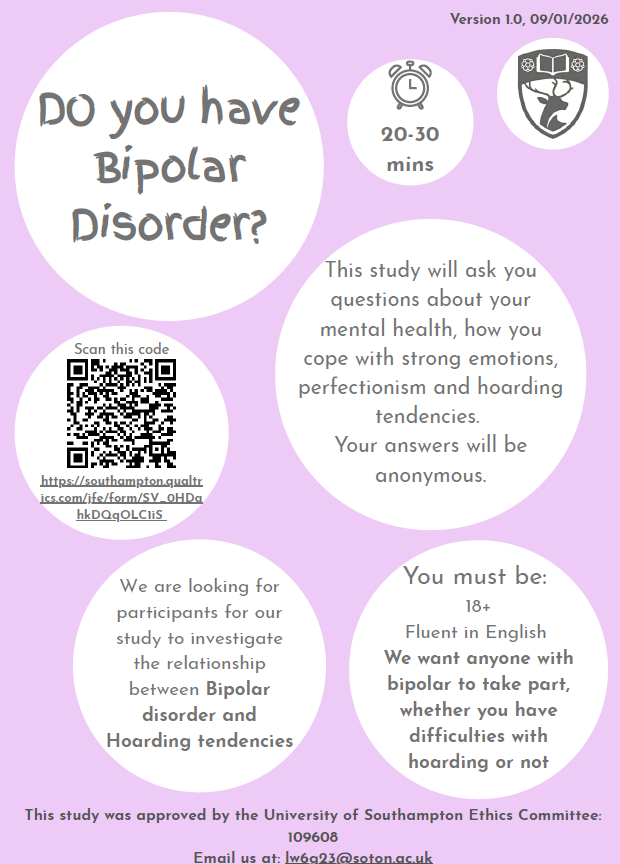 DrTomRichardson's tweet photo. Its #WorldBipolarDay! If you have #Bipolar please consider taking part in our research on #hoarding (whether you feel you have problems with this or not). Short confidential online survey

https://t.co/jvcFqPmp4z

Thank you!

#WorldBipolarDay26 https://t.co/nPk2vDViBB