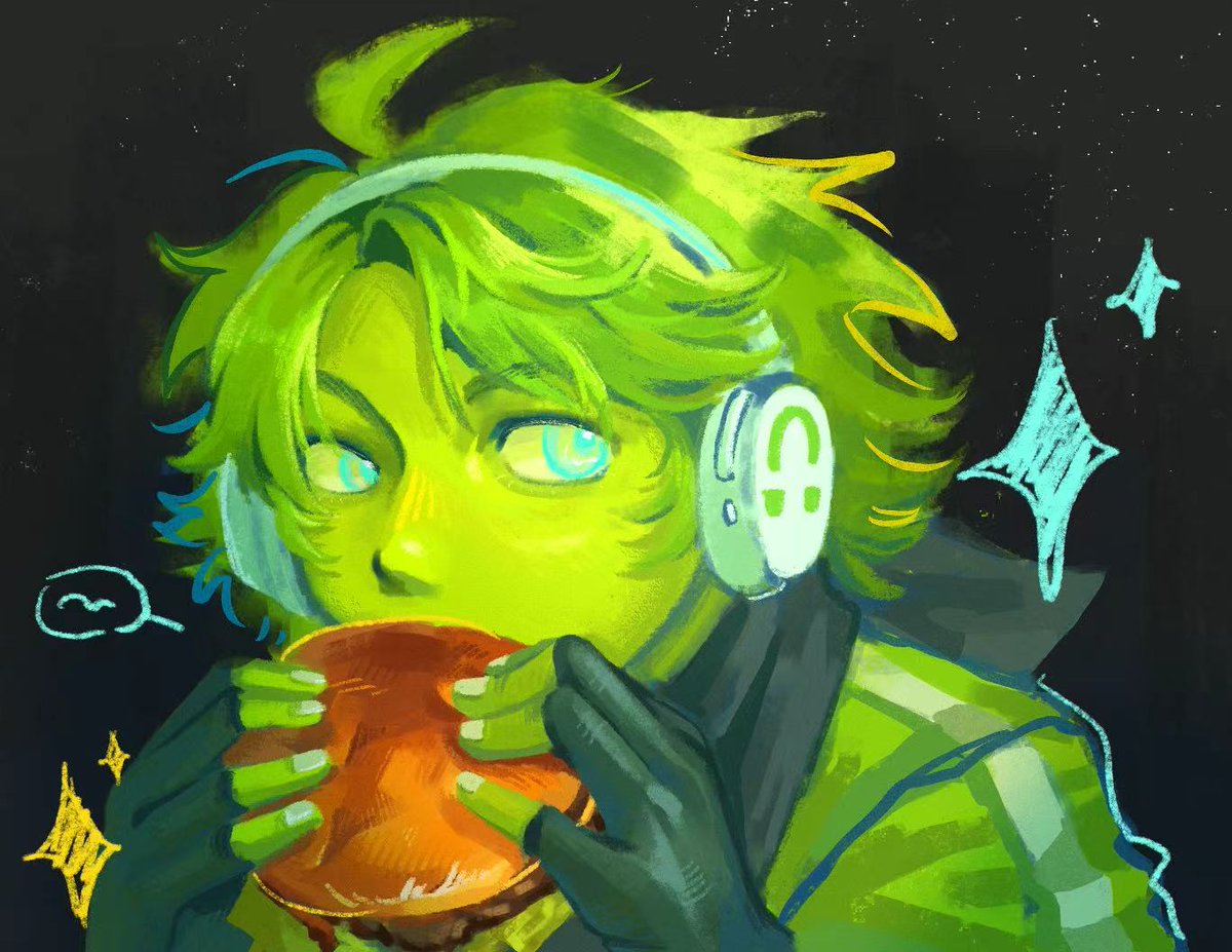 HCarissa53129's tweet photo. hmmm green guy eating hmm #boosfer #boosferfanart https://t.co/SQY9nttMh0