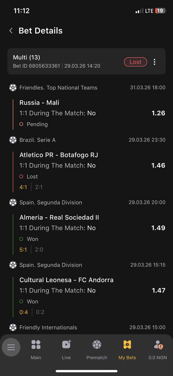 Nnahprecious1's tweet photo. @MelbetNigeria 
Wtf ?
This botafogo rj ended 4:1 
How come you marked it lost ?
@CHIZZY_BB 
@Morayoorr 
Please I need your help https://t.co/R4w4nHWQOt