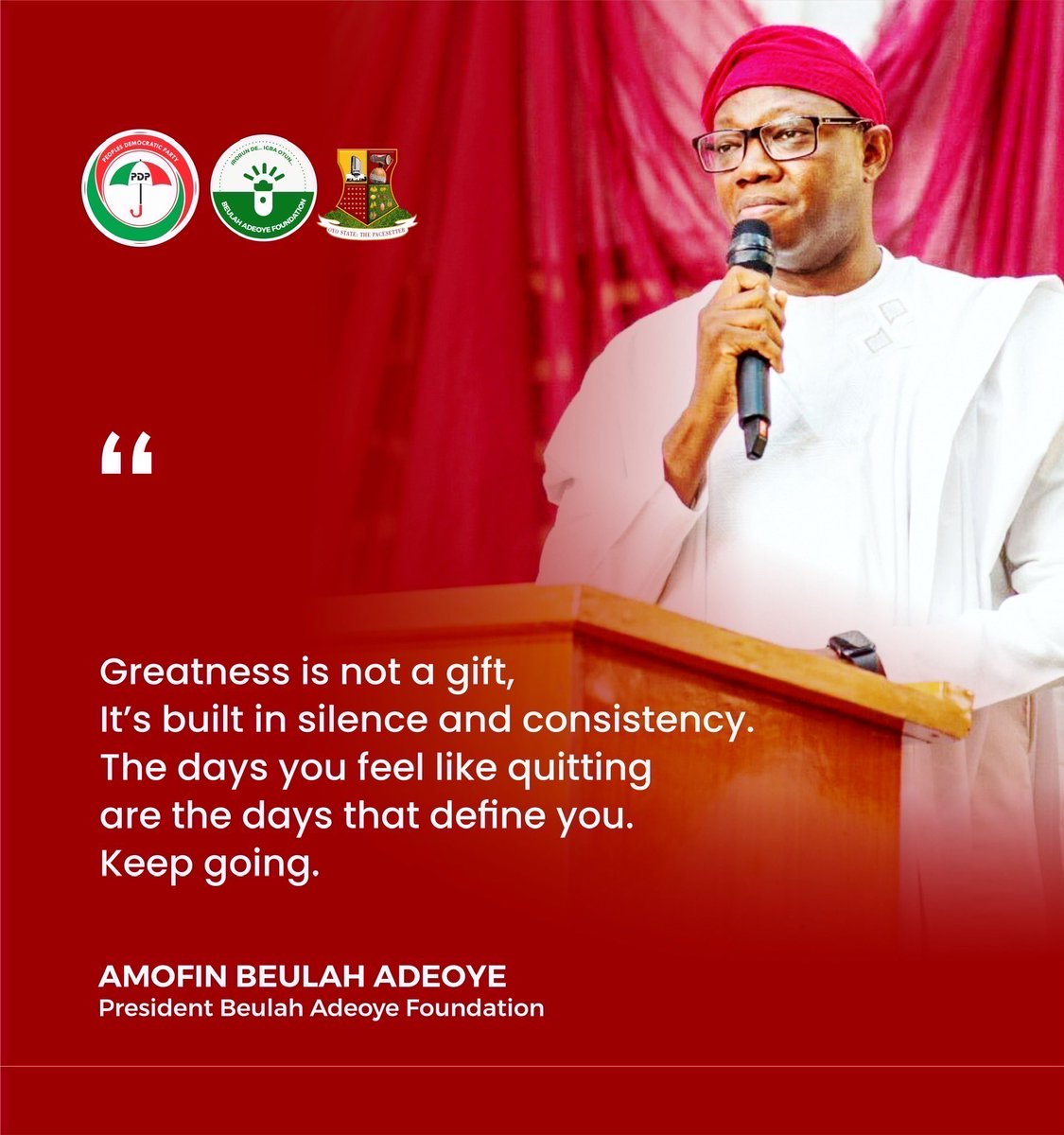 Greatness is not a gift, it is built in silence and consistency.

The days you feel unseen are the days your foundation strengthens for the future.

Keep going.

#IrorunDe
#Igbaotun
#Omituntun3.0