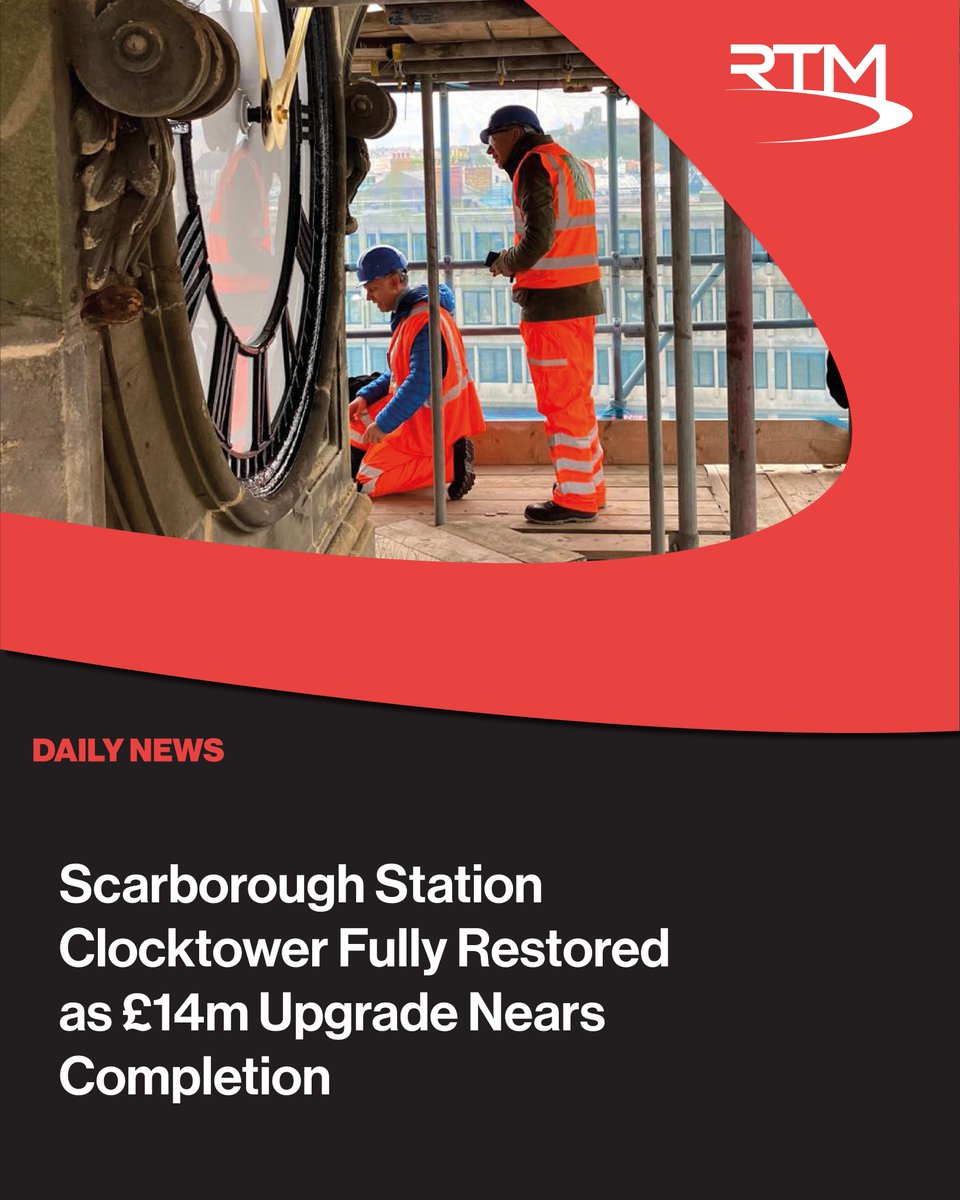thertmnews's tweet image. ⏰🚆 Scarborough’s iconic clocktower is BACK—and looking better than ever!

@networkrail wraps up a £14m restoration that uncovered surprises… including asbestos.

Read more: railtechnologymagazine.com/articles/scarb…

@NeworkRail #Rail #NetworkRail #UKRail #Scarborough #Infrastructure