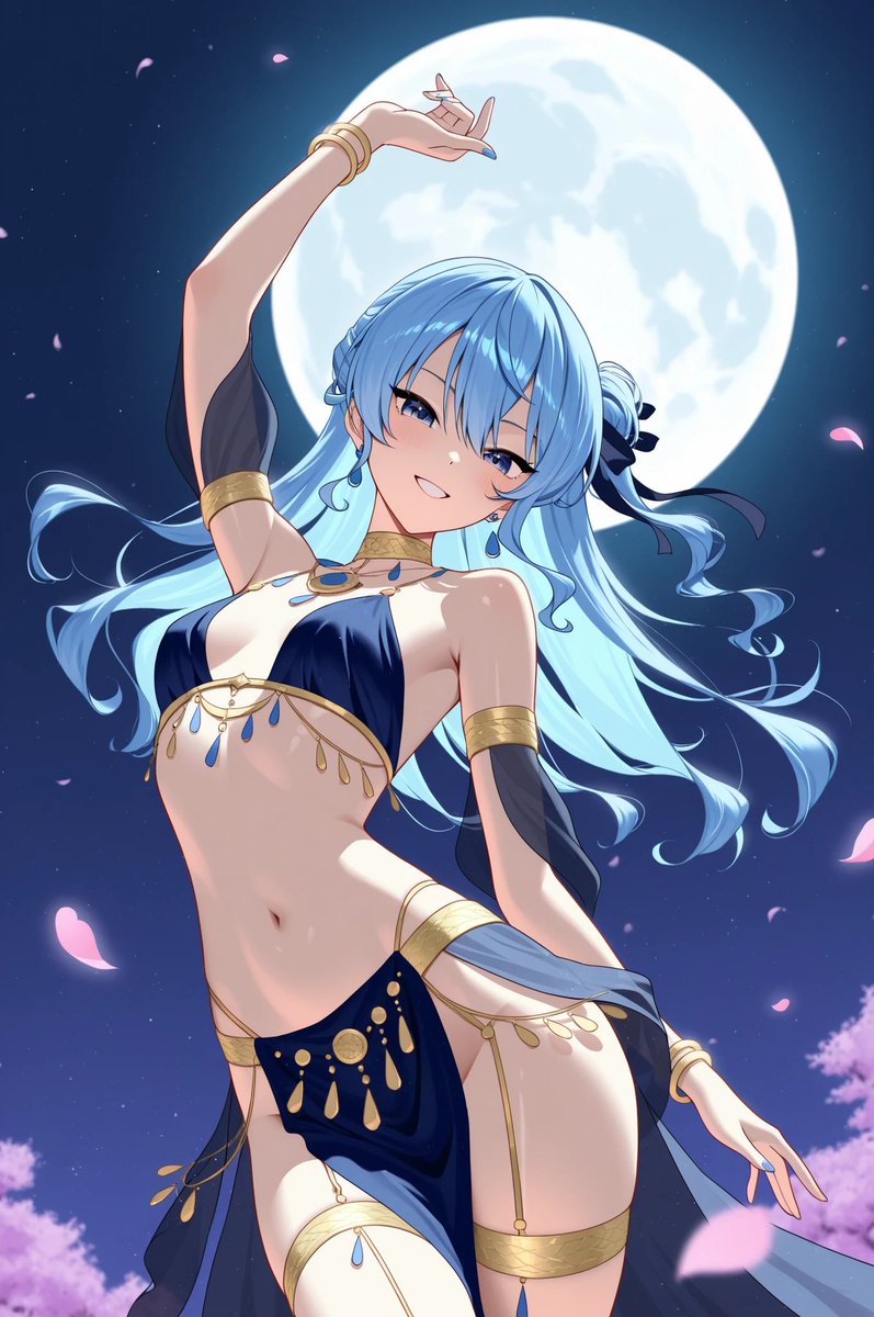 月夜に踊る星姫
 #星街すいせい  #AIイラストSFW