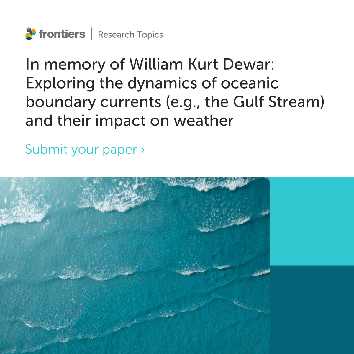 FrontMarineSci's tweet image. How do oceanic boundary currents like the Gulf Stream shape weather and climate? 🌊🌍 
Submit your work to this Frontiers Research Topic, published in memory of William Kurt Dewar, and help advance this field. 
Deadline: 20 April 2026. #OceanScience #ClimateScience