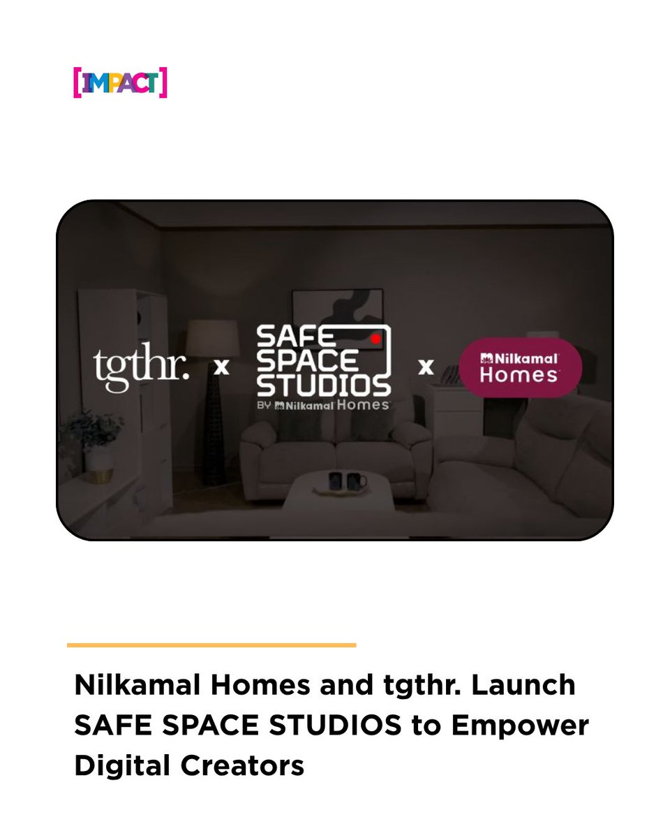 IMPACT_onnet's tweet image. Nilkamal Homes partners with tgthr. to launch SAFE SPACE STUDIOS, blending retail with digital culture to create dedicated hubs for content creators and creative expression.

Read more on - impactonnet.com/more-from-impa…

#NilkamalHomes #SAFEspaceStudios #CreatorEconomy #DigitalCulture