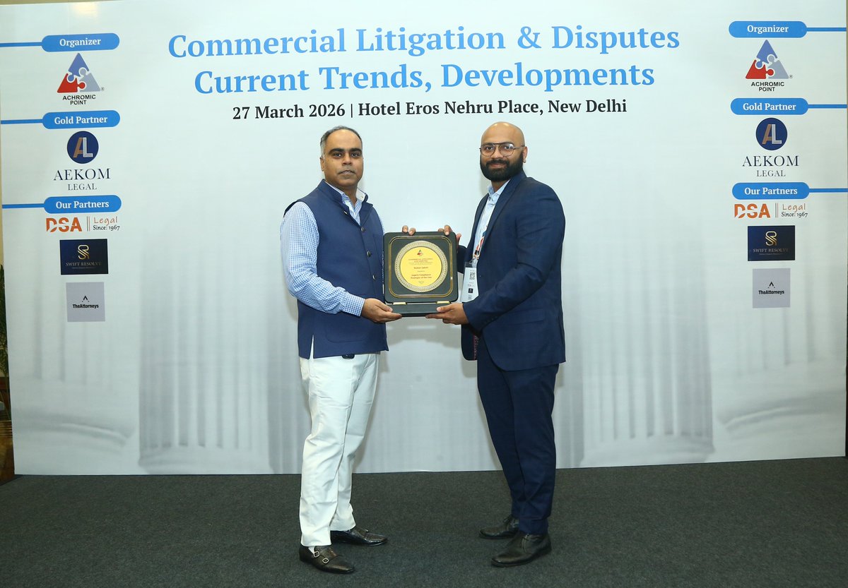 𝐂𝐨𝐦𝐦𝐞𝐫𝐜𝐢𝐚𝐥 𝐋𝐢𝐭𝐢𝐠𝐚𝐭𝐢𝐨𝐧 &amp; 𝐃𝐢𝐬𝐩𝐮𝐭𝐞𝐬: 𝐂𝐮𝐫𝐫𝐞𝐧𝐭 𝐓𝐫𝐞𝐧𝐝𝐬, 𝐃𝐞𝐯𝐞𝐥𝐨𝐩𝐦𝐞𝐧𝐭𝐬 - 𝐍𝐞𝐰 𝐃𝐞𝐥𝐡𝐢

Keshav Lahoti is recognized as Legal &amp; Compliance Strategist of the Year.

🌐Explore on our website: achromicpoint.com