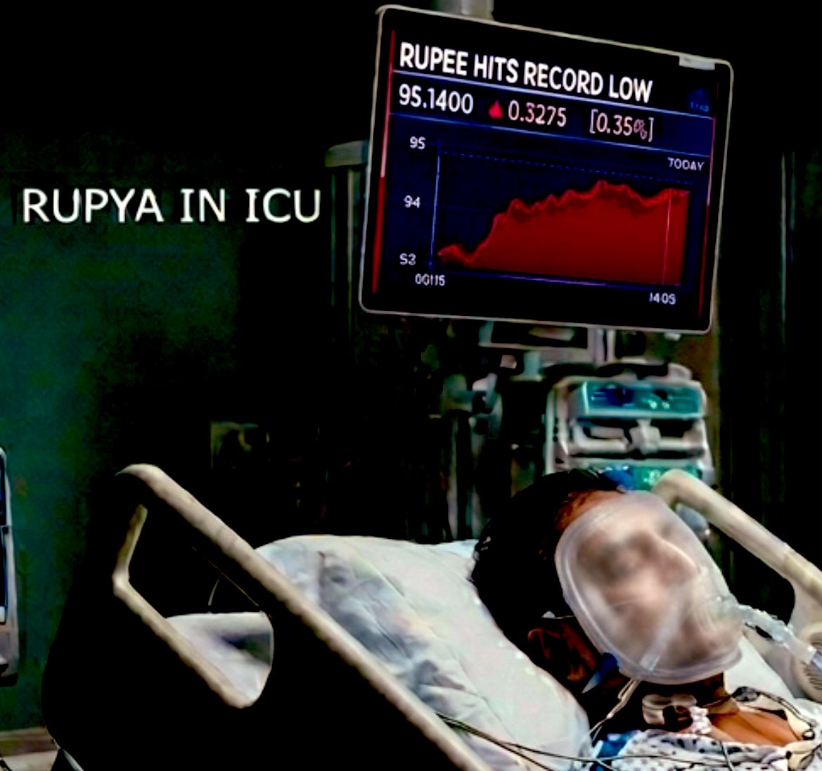 Atulsingh_asan's tweet image. Rupya admitted to the ICU,

No medicine 💊 working 😞

#rupee 
#USDINR