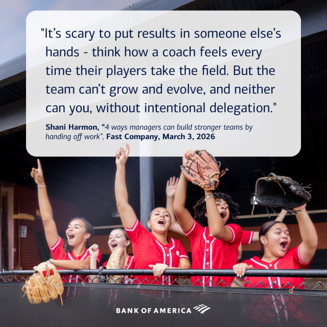 A great reminder from <a href="/FastCompany/">Fast Company</a> that teams thrive when everyone gets a chance to shine – something we see all the time in sports. Learn more about how delegating work builds trust and improves teams: bit.ly/4rY2uyR