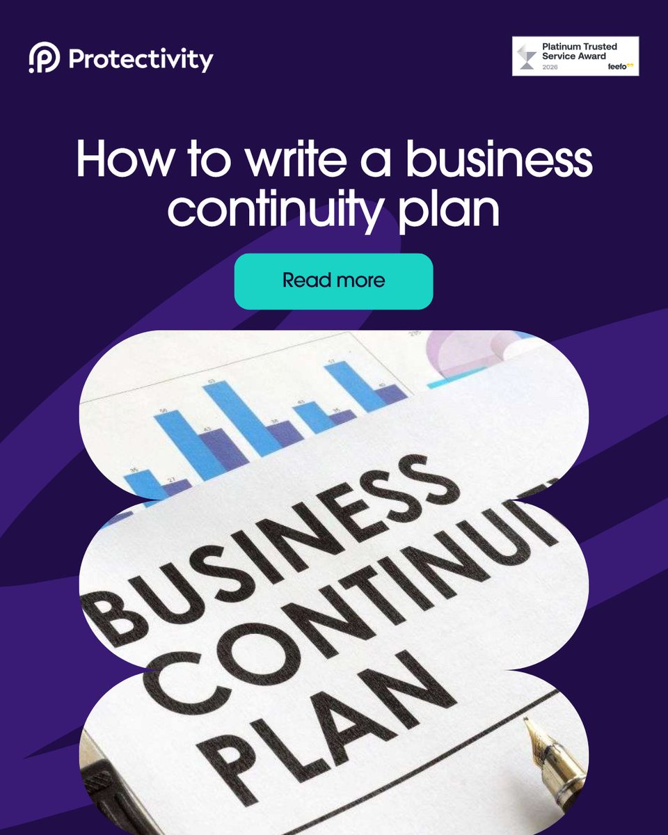Protectivity's tweet photo. Unexpected challenges can hit any business. The difference is how prepared you are. Learn how to create a business continuity plan that keeps things moving, no matter what

https://t.co/eHnJmF4MjA https://t.co/skP8zrpfVH