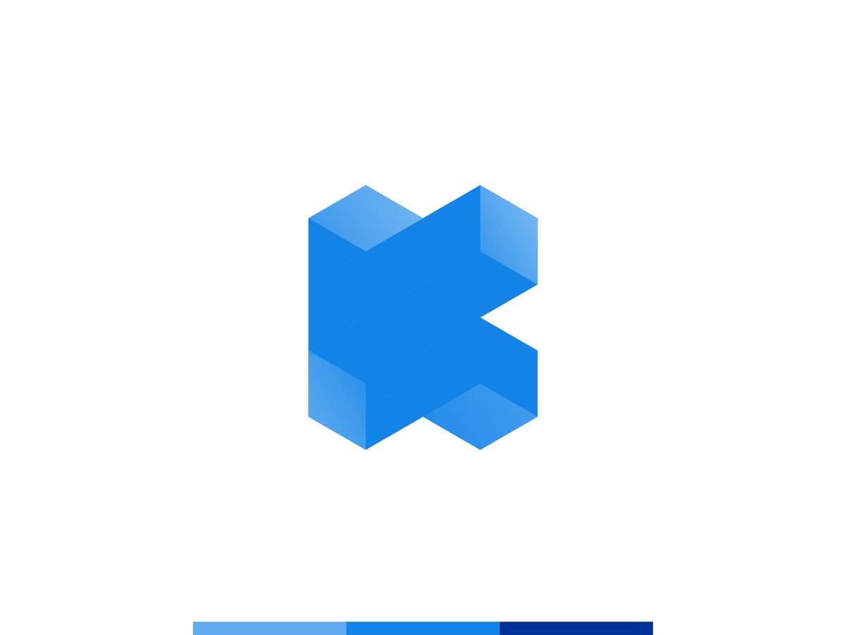 Konstruct, digital marketing agency logo design: an abstract 'K' letter that represents integration, data, and building blocks dribbble.com/shots/27227280…