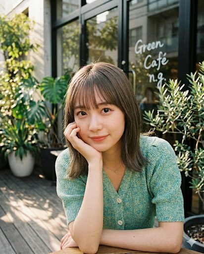 rina_kicks's tweet photo. 都会の隠れ家カフェに来たよ☕️🌿
広ーいウッドテラスで癒される〜✨

今日はグリーンのパフスリーブカーデと「adidas Gazelle Bold Cream Green」でカラーリンク💚たまにはこんな甘めカフェコーデもどうかな？🥰

👇インスタ動画も見てね！

https://t.co/dLylgqZed4

#adidas #スニーカー女子 #AIart https://t.co/36MIys0W2z