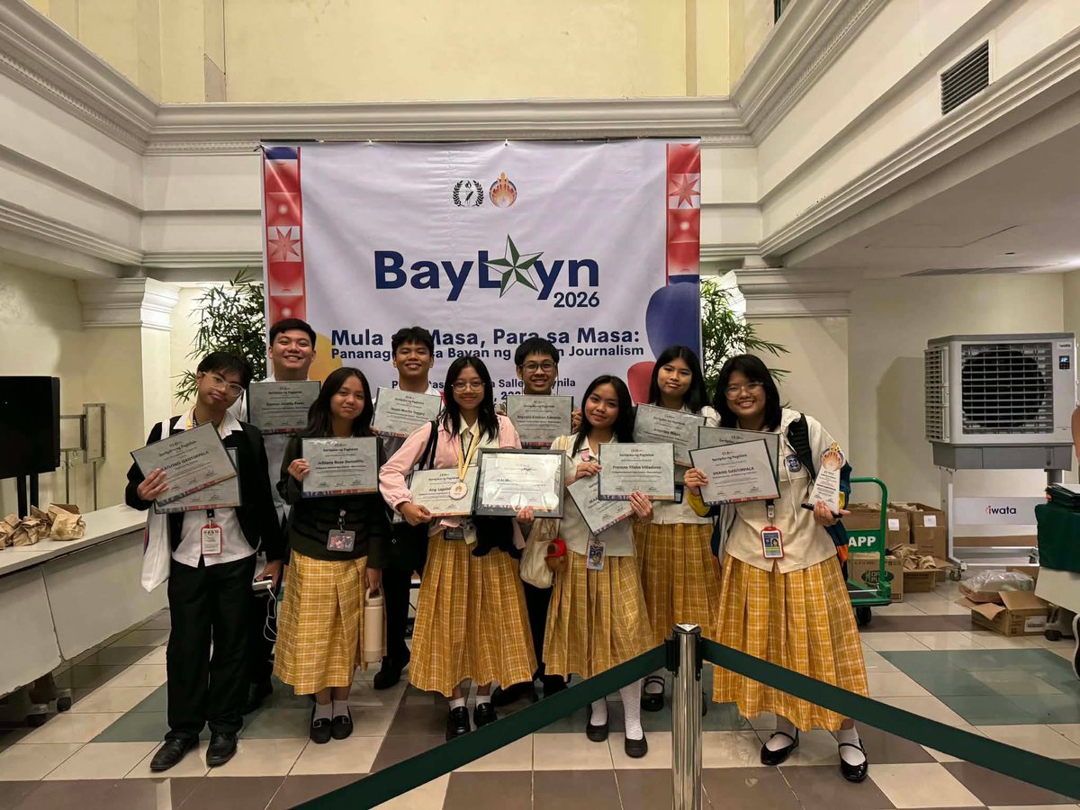 AngLagablab's tweet photo. ANG LAGABLAB, NAGPASIKLAB SA BAYLAYN 2026! 🔥 

Sumabak at nagwagi ng mga parangal ang mga mamahayag ng Ang Lagablab sa BayLayn 2026, isang pambansang patimpalak ng pamamahayag ng Ang Pahayagang Plaridel, na ginanap noong Marso 28 sa Pamantasang De La Salle - Maynila. https://t.co/KX9ODaooLL