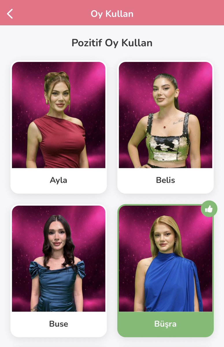 Herkese Merhaba Aşkın Gücü uygulamasından Büşra’ya pozitif oy vermeyi unutmayalım. Desteklerinizi bekliyoruz 🙏

#kısmetseolur #büşrabulut