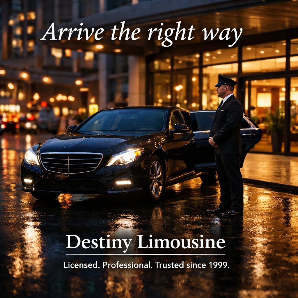 destinylimo's tweet image. Some rides just get you there. The right ride changes the whole experience.

When timing matters and presentation matters, book with a company that has been trusted since 1999.

destinylimousine.ca
604-597-9040

#VancouverChauffeurService #ExecutiveCarService #CorporateTravel