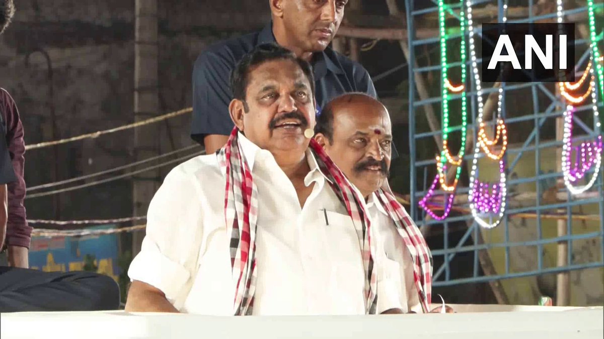 Kovilpatti, Thoothukudi: Tamil Nadu Assembly LoP and AIADMK candidate from Edappadi Assembly constituency, Edappadi K. Palaniswami says, "If a palm worker dies in an accident, a compensation of Rs 10 lakh will be given. During the AIADMK regime, higher education enrollment was