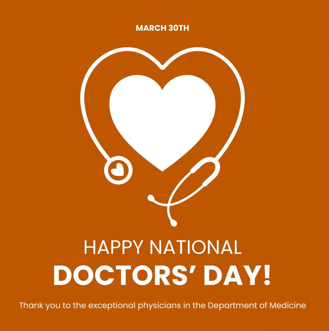 DellMedIntMed's tweet photo. Today, we proudly recognize and thank the incredible physicians across our Department of Medicine whose expertise, dedication, and compassion make a difference every single day. Thank you for all that you do! 🧡🩺 https://t.co/JcQj2erErg