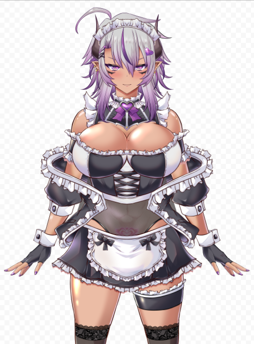 8割方完成していたLive2Dモデルの悪魔メイドさん
どうしても、顔や元絵を修正したい箇所が多くて
元絵直して作り直すことにしました～
元の絵は顔が長くて違和感があったのを直しました
またこれからLive2D作業を1からやります! 